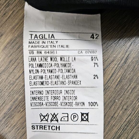 Made In Italy Of Benetton Blazer Jacket 3 Button Front Wool Blend Size 42 (US 6) - Picture 7 of 8